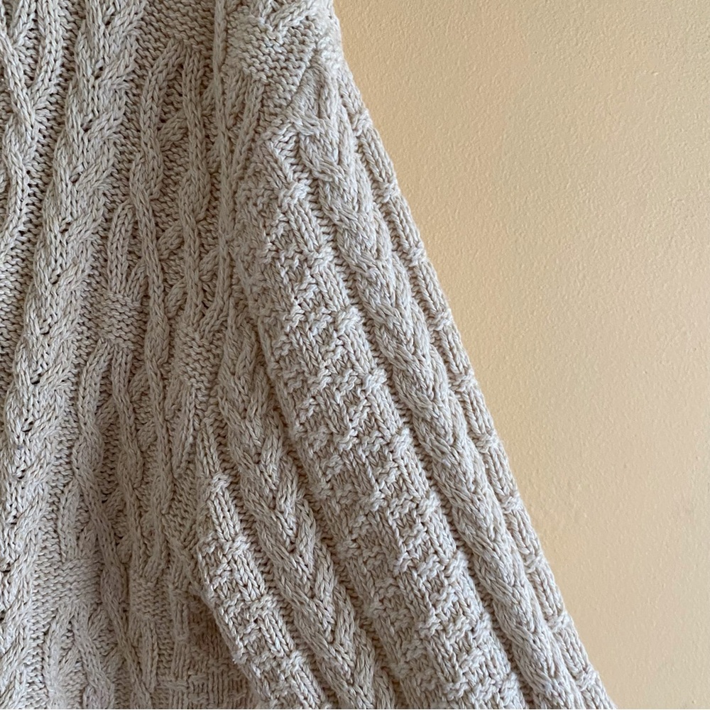 Parkhurst Northern Reflections Cable Knit Cardigan Sweater Shawl Collar Cream - Picture 7 of 14